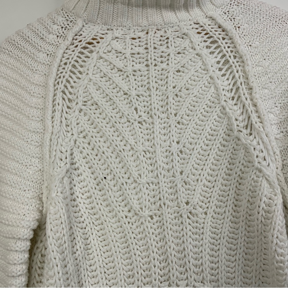 Free People Sweetheart Sweater Off White. Size XS. Mock Neck Ballon Sleeves. - Picture 3 of 7